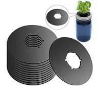 12PCS Kratky Lids Wide Mouth Hydroponic Cover Lids Kratky Mason Jar Lids Kratky Lid Insert Kratky Jar Cover Hydroponic Lids Kratky Hydroponics Supplies with Hole for Mason Jars Aerogardens Pods