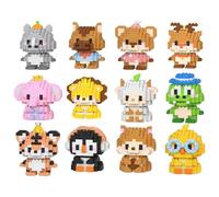 12pcs Land Animals Building Block Sets Building Set for Boys Girls