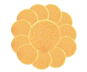 12Pcs Large Facial Sponges Reusable Natural Round Puff Mask Cleansing Sponges Make Up Remover Cellulose Pads for Face Wash Facial Cleaning SPA