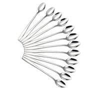 12Pcs Latte Spoon Stainless Steel Long Handle Coffee Spoons Sliver Long Handled Teaspoons for Latte Milkshake Iced Hot Drink Dessert