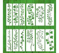 12pcs Leaf Vine Stencils, Leaf Flower Stencils for Painting Reusable Drawing Stencil for Crafts, Drawing Templates Stencil for Painting on Wood Wall Canvas Furniture Home Décor
