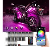 12pcs LED Light Kit, RGB Motorcycle LED Strip with Music Mode, Multicolor Brake Light Function, Wireless APP Control, DC 12V