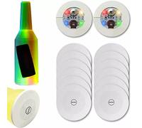 12PCS LED Sticker Mood Lights, Self Adhesive Bottle Lights, Universal Light Up Coasters 3 Light Modes, Suitable for Wedding Party, Christmas, Bar