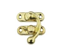 12pcs Left/Right Bronze Mini Vintage Toggle Hasp Hook Swing Arm Clasp Latch Metal Catch Curved Buckle for Jewelry Box Toolbox(12pcs Gold Right)