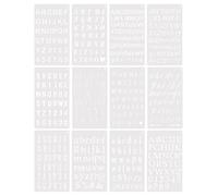 12pcs Letter Stencils, Alphabet Number Patterns Common Symbols Graphics Artistic Drafting Drawing Templates for Painting Scrapbook