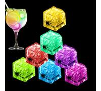 12PCS Light up Ice Cubes - LED Color Changing, light up ice cubes for drinks reusable ，Flashing Ice Cube for Parties, Bath & Celebrations for Club Bar Party Wedding Decor，Cocktail Lights, Drink Decor
