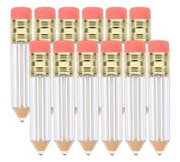 12pcs Lip Gloss Tubes Plastic Pencil Shaped for Travel Use | Odor-free, Waterproof, Soft Novelty Design, Reusable Container Set for Body Lotion and Handmade Cosmetics