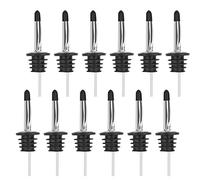 12PCS Liquor Bottle Pourers, Premium Liquor Pourers, Stainless Steel Olive Oil Spout, Speed Pour Spouts for Liquor Bottles, Bottle Pourers for Alcohol, with Sealed Dust Caps