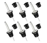 12pcs Liquor Pour Spout & Adapters, Bottle Pourers for Alcohol Speed Spouts Stainless Steel Freeflow Olive Oil Spout Spirit Pourers for Alcohol Wine Syrup Vinegar Bar Home Large Neck Bottles