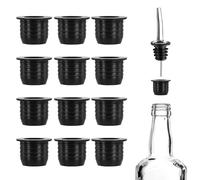 12pcs Liquor Pourer Adapters, Silicone Liquor Bottles Adapters Leak-Proof Fits Large Liquor Bottles and Olive Oil Bottles up to 1 Inch/25mm Neck Converts Any Spout into a Large Pour Spout