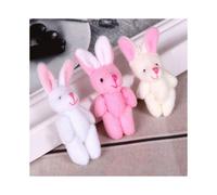 12Pcs/lot 4.5cm Plush Mini Bunnies Rabbit DIY Accessories Stuffed Animals 3Color