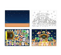 12pcs/lot Christmas Nativity Scene Stickers Set Religious Sticky Label Creative Activity Decals Party Decor for Kids Suitable for Kids
