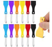 12PCS Lottery Ticket Scratcher Tool, Plastic Tickets Scraper Tool Keychain, Scoop Shape Keychain Scraper, Lucky Gift for Scratching Lotto Cards, Labels, Films
