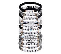 12Pcs Love Letters Hand Rope Heart Color Thread Woven Multicolor Simple Bracelet