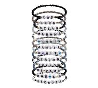 12Pcs Love Letters Hand Rope Heart Color Thread Woven Multicolor Simple Bracelet