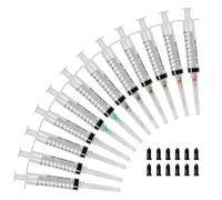 12Pcs Luer Lock Syringe, 10ml Reusable Screw-On Needle Syringe, 14-27G Blunt Tip Twist-Lock Syringes, Threaded Tip With Dispensing Needles and Caps for Rhinestones Oil (Style 2)