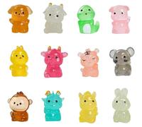 12Pcs Luminous Resin Animals, Mini Resin Animals, Small Resin Animals, Tiny Resin Animals, Mini Animals, Tiny Animals for DIY Miniature Garden Landscape Dollhouse Home Decoration Phone Case
