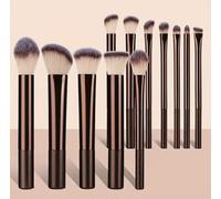 12pcs Luxury Vegan Makeup Brush Set - Professional-Grade, Ultra-Soft Synthetic Fibers, Ideal for Contouring, Highlighting, Eyeliner Application