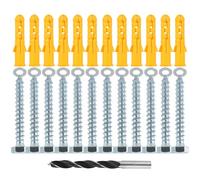 12Pcs M10x50 mm Wall Plugs and Screws Set, TV Bracket Screws and Wall Plugs, M10 Wall Plugs, Heavy Duty Wall Fixings with Coach Screw Zinc Plated and Washer, Concrete Screw for TV Bracket Aerial Mast