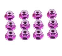 12Pcs M5 Aluminum Motor Screw Nuts Flange Nut Nylon Insert Self Lock for Racing Drone(12 Pcs CW Purple)