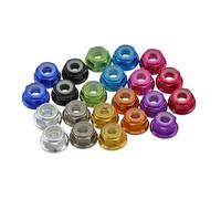 12Pcs M5 Aluminum Motor Screw Nuts Flange Nut Nylon Insert Self Lock for Racing Drone(12 pcs CW Titanium)