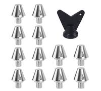 12pcs M6 Thread Football Boot Studs, 11mm/0.43in & 8mm/0.31in Spikes with Nail Remover Screw-In Spikes for Firm Surfaces Outdoor Athletic Training