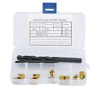 12pcs M6x1 Thread Repair Kit, Self Tapping Thread Insert Set with Twist Drill Bit and Installation Tool for Automotive, Machinery, Electronics, and Home Appliance Repair