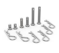12pcs M8 Clevis Pin and M3 X 60 R Shape Cotter Pin Assortment Kit, 304 Stainless Steel Single Hole Flat Head Pin Cotter Pin Hairpin for Hitch Pin Lock Systems