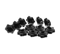 12pcs M8 Plum Blossom Handle Nut Star Design Nylon Knurled Thumb | Quick Operation Glove-friendly Grip, Precise Thread Construction, Hexagon Socket Base, for Fabricators and Woodworkers