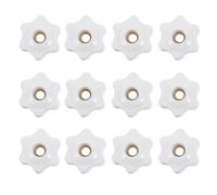 12pcs M8 Star Handle Nut with Hex Socket Base and Hole | Black Nylon and Copper Build, Knurled Grip, Works with Gloves, for Machine Tools and Tripod Mounting