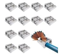 12Pcs Magnesium Pencil Sharpener Survival New Metal Pencil Sharpener with Double Holes Hand Pencil Sharpener for Pencils Schools Offices Art Projects Eyeliner Sharpener
