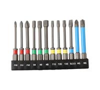 12PCS Magnetic 65mm Screwdriver Bits for Torx Hex Cross PH0 PH1 PH2 H4 H5 H6 for T15 for T20 for T25 for PZ2 with Strong Magnetic Properties and Rust Resistance