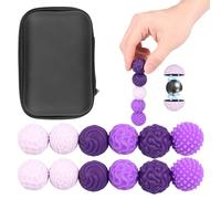 12Pcs Magnetic Balls with Silicone Shell,6 Different Textures Design Anti-static Stress Relief Toy for 14+ Kids and Adults,22mm Concentration Tool for Office Home School (12Pcs-Purple)