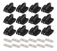 12Pcs Magnetic Drawer Catch Cabinet Magnetic Catch with Screws ABS Push to Open Cabinet Hardware Push Release for Furniture Drawer Black