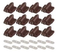 12Pcs Magnetic Drawer Catch Cabinet Magnetic Catch with Screws ABS Push to Open Cabinet Hardware Push Release for Furniture Drawer Brown