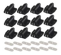12Pcs Magnetic Drawer Catch Heavy Duty Cabinet Magnetic Catch with Screws ABS Push to Open Cabinet Hardware Push Release for Furniture Drawer, Black, to Open Hardware
