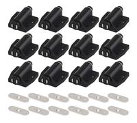 12Pcs Magnetic Drawer Catch Heavy Duty Cabinet Magnetic Catch with Screws ABS Push to Open Cabinet Hardware Push Release for Furniture Drawer, Black Latch