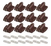 12Pcs Magnetic Drawer Catch Heavy Duty Cabinet Magnetic Catch with Screws ABS Push to Open Cabinet Hardware Push Release for Furniture Drawer, Brown, to Open Hardware