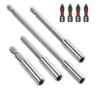 12PCS Magnetic Drill Bit Holder Set: YOZAIUUI 60mm 75mm 100mm 150mm Magnetic Hex Shank S2 Steel Impact Driver Drill Bit Magnetic Extension Holders with 4 x 25mm PH2 Screwdriver Impact Bits