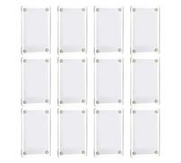 12Pcs Magnetic Photo Frame Refrigerator Magnet Double-sided Clear Acrylic Family Picture Display Frame Home Office Fridge Decoration Photo Holder