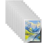 12Pcs Magnetic Picture Frame, A4 Self Adhesive Magnetic Photo Frames, Magnetic Picture Holder Waterproof Clear Sign Holders for Paintings, Photos, Notices, Certificate, Poster (27.9×21cm, Sliver)