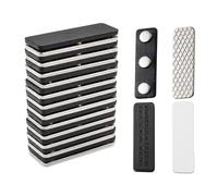 12PCS Magnetic Strips Self-Adhesive, Magnetic Name Badge Holders, Punch-Free Strong Magntic Strips Clip, for Door Curtains, Insect Net, Curtains, Jackets, Lapels, Shirts, 45 x 13mm