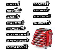12pcs Magnetic Tool Box Labels, Reusable Toolbox Organizer Tags Organization Stickers Accessories with Strong Magnets for Carts Drawers & Cabinets