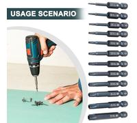 12pcs Magnetic Torx Screwdriver Bits Set 50mm Alloy Steel 1/4 Inch Hex Shank T5-T40 Blue for Electric Pneumatic Screwdrivers
