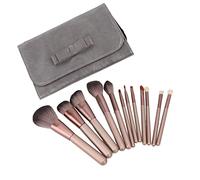 12pcs Makeup Brush Kit with Soft Synthetic Fibers, Cosmetic Brushes Set for Powder Blush Eyeshadow Concealer, PU Leather Storage Bag Included, Universal for All Skin Types