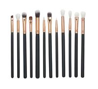 12Pcs Makeup Brushes Soft Synthetic Hairs Eye Shadow Foundation Powder Eyeliner Eyelash Lip Make Up Brush Cosmetic Beauty Tool Kit Practical Daily Application Portable Travel