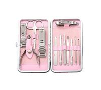 12Pcs Manicure Set Nail Clippers Stainless Steel Kit Portable Travel Grooming For Facial Cuticle And C Care Grooming Set With Travel Case For Women Girls