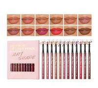 12PCS Matte Lip Liners Set - Waterproof, Long Lasting Lip Liner and Lipstick - Smudge-Proof Gloss Set with 12 Nude Contour Shades for Women Precision Pen for Good Contouring