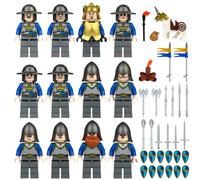 (12PCS Medieval Knights -1) 48PCS Medieval Knights dragon soldiers building castles MiniFigures Fits Lego