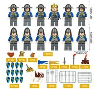 (12PCS Medieval Knights - 1) Medieval Knights Military dragon soldiers building castles MiniFigures Fits Lego
